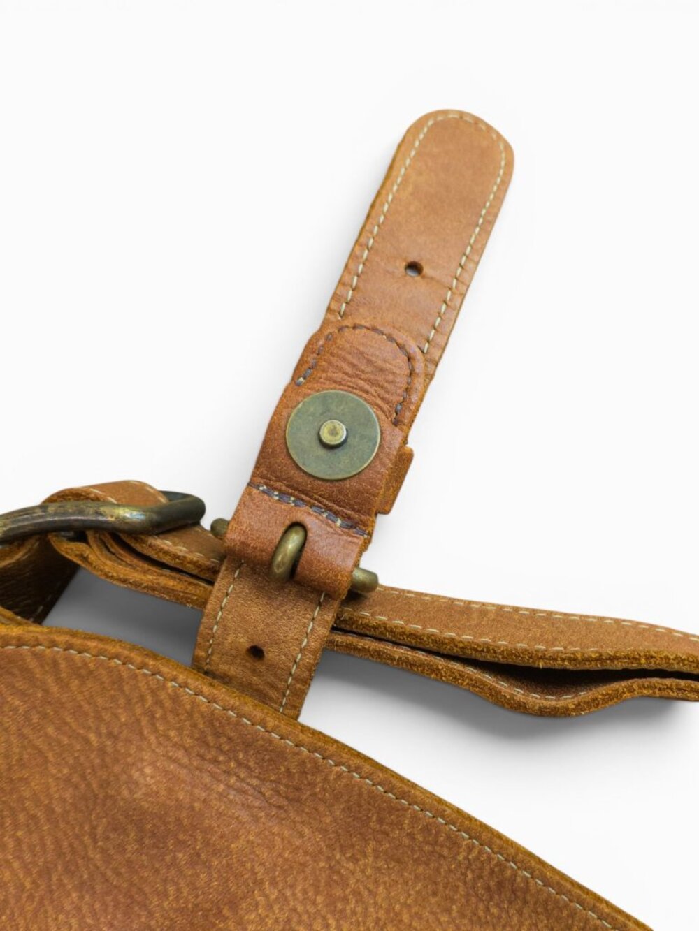 Roots Modern Satchel Tribe Leather Crossbody Bag, Vintage-Look Tan - Picture 6 of 12